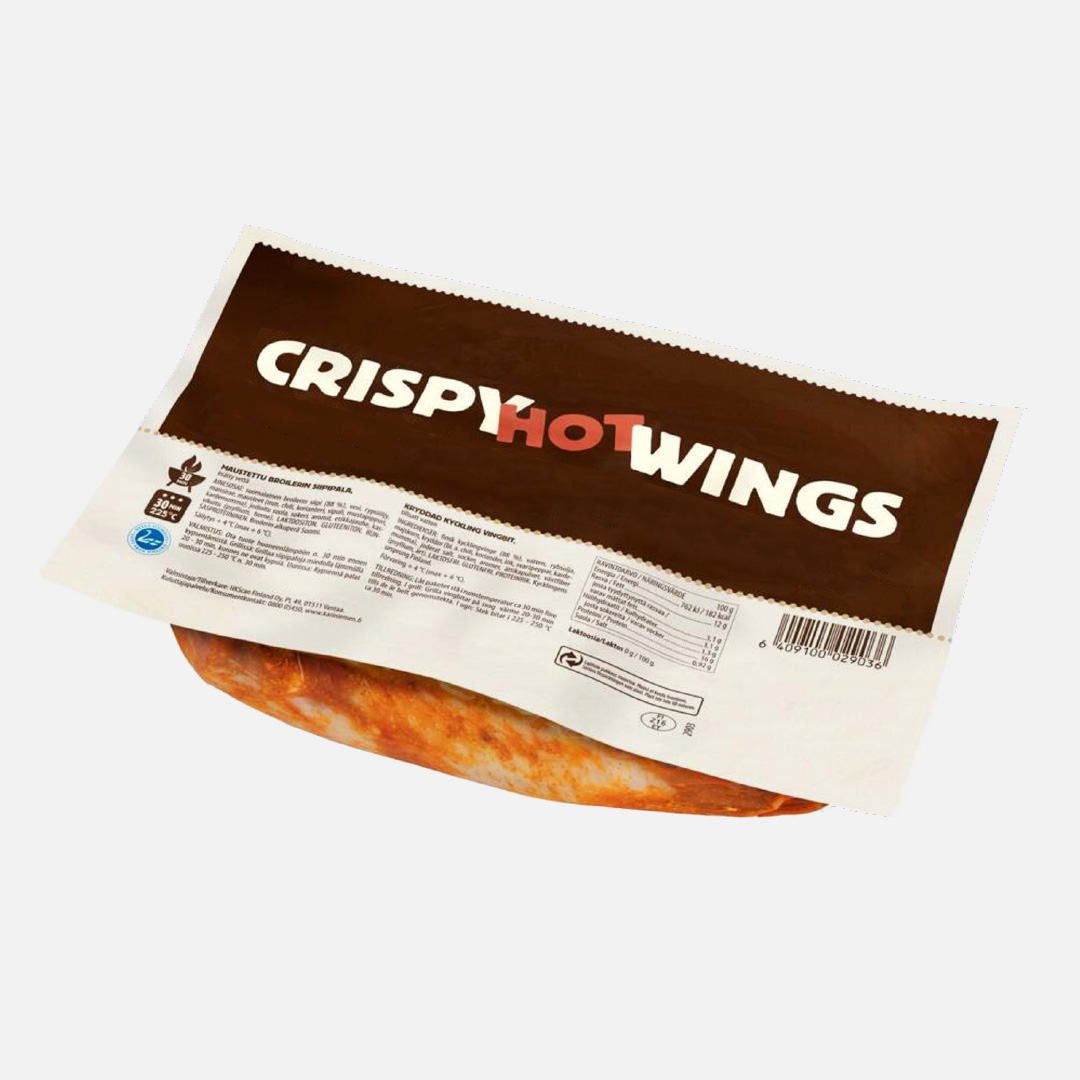 Thermoformable packaging of crispy hot wings