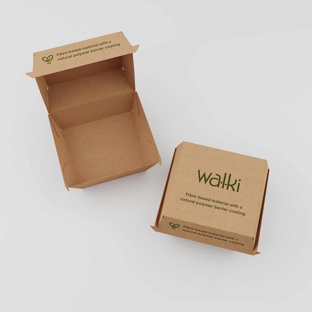 Hamburger box made with natural polymers