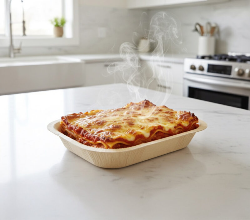 Walki Pack Tray with warm and delicious lasagna