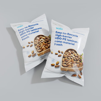 high barrier MDO-PE laminate monomaterial pouch