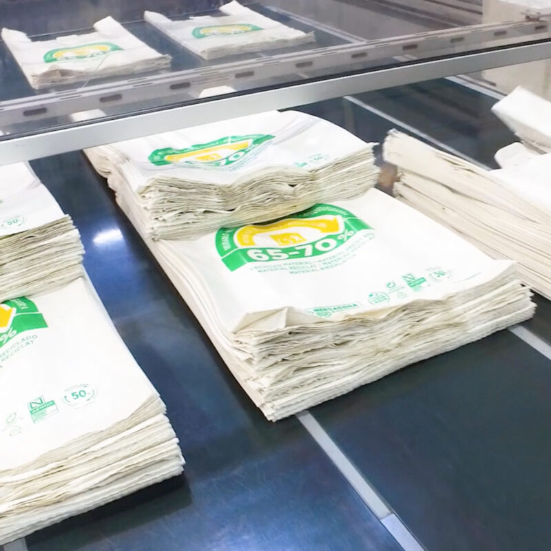 PCR reusable shopping bags