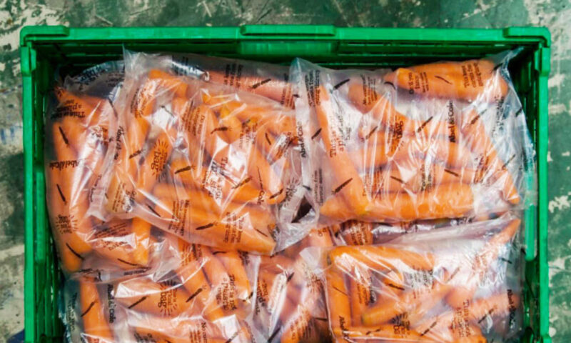 Pack of carrot in Bioska 506 flexible packaging